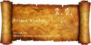 Krupa Vivien névjegykártya